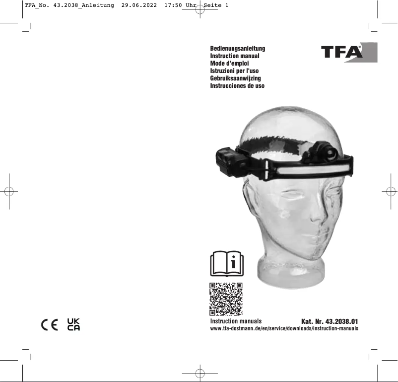 Imagen de la primera página del manual del dispositivo LUMATIC HEAD 43.2038.01