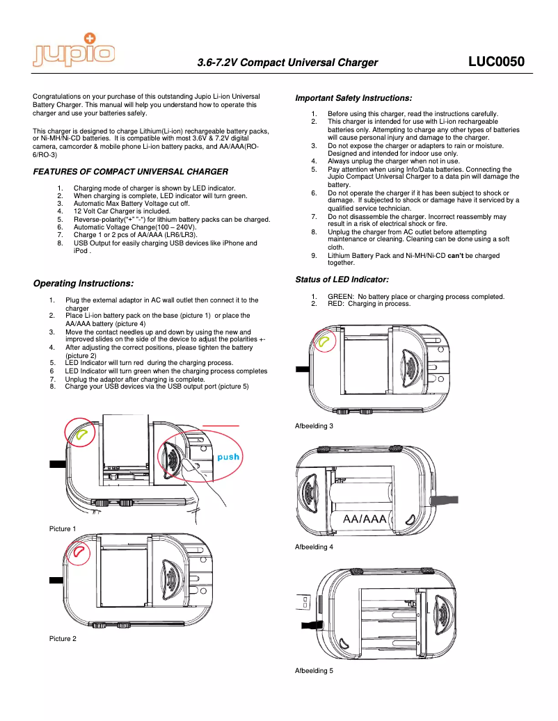 Image de la première page du manuel de l'appareil LUC0050