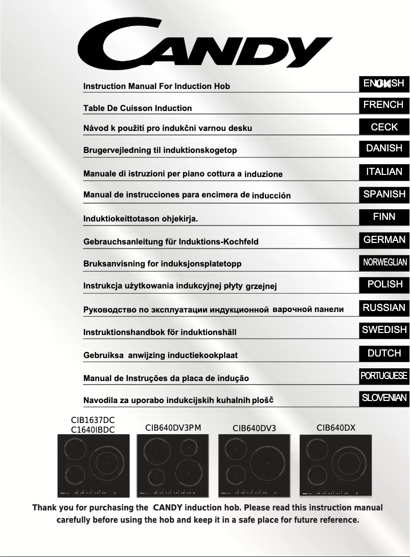 Page 1 de la notice Manuel utilisateur Candy C1640IBDC