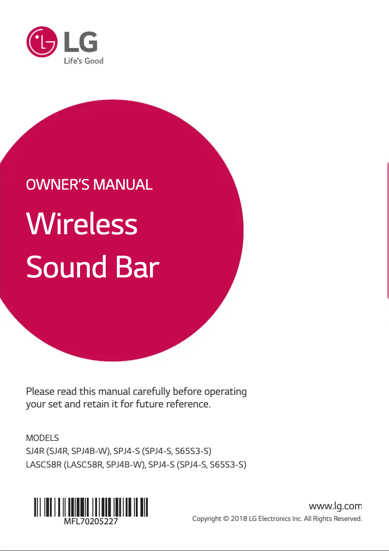 Image de la première page du manuel de l'appareil LASC58R