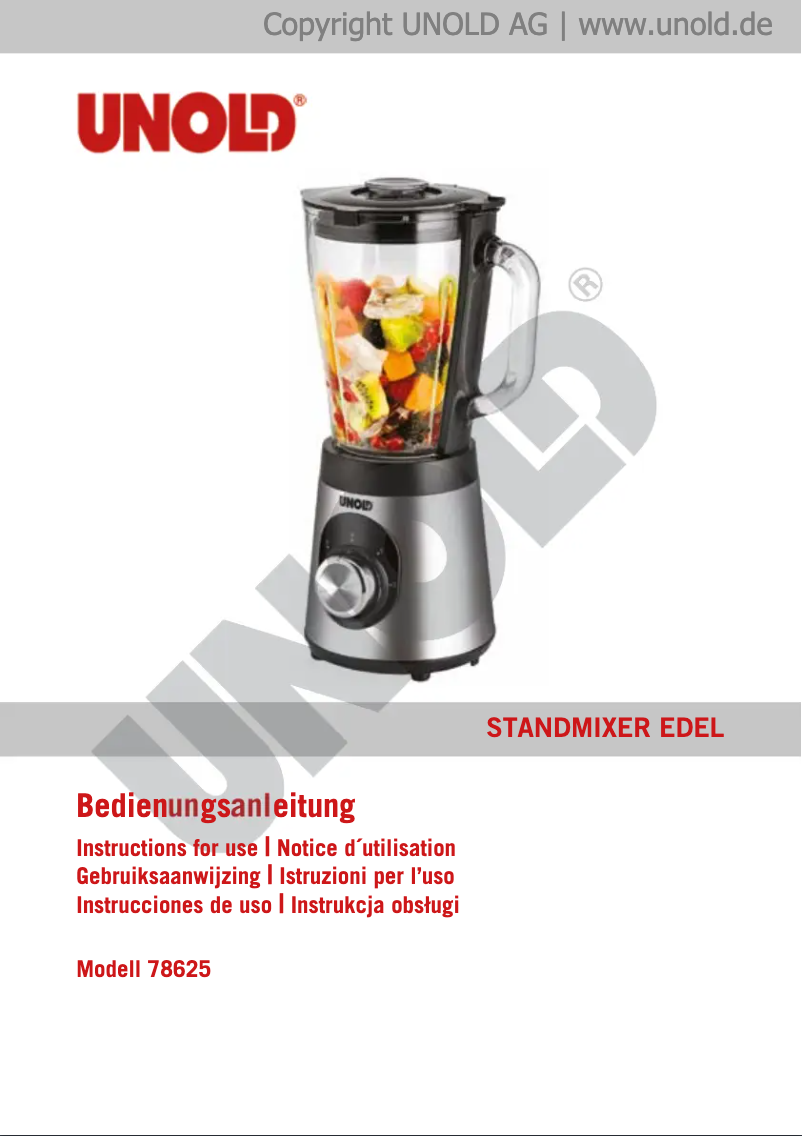 Image de la première page du manuel de l'appareil Edel 78625