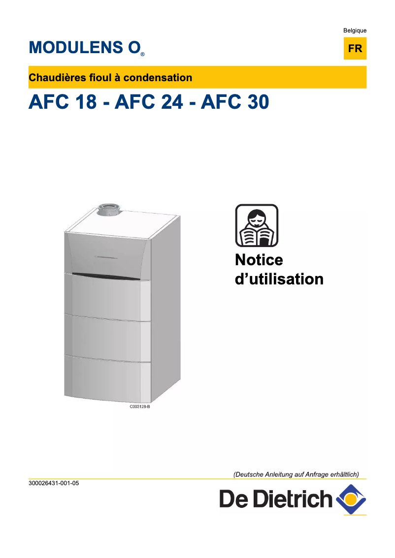 Page 1 of the manual User Manual De Dietrich AFC 24
