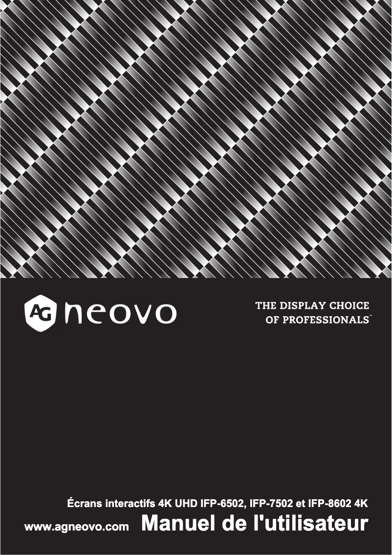 Page 1 de la notice Manuel utilisateur AG Neovo IFP-8602