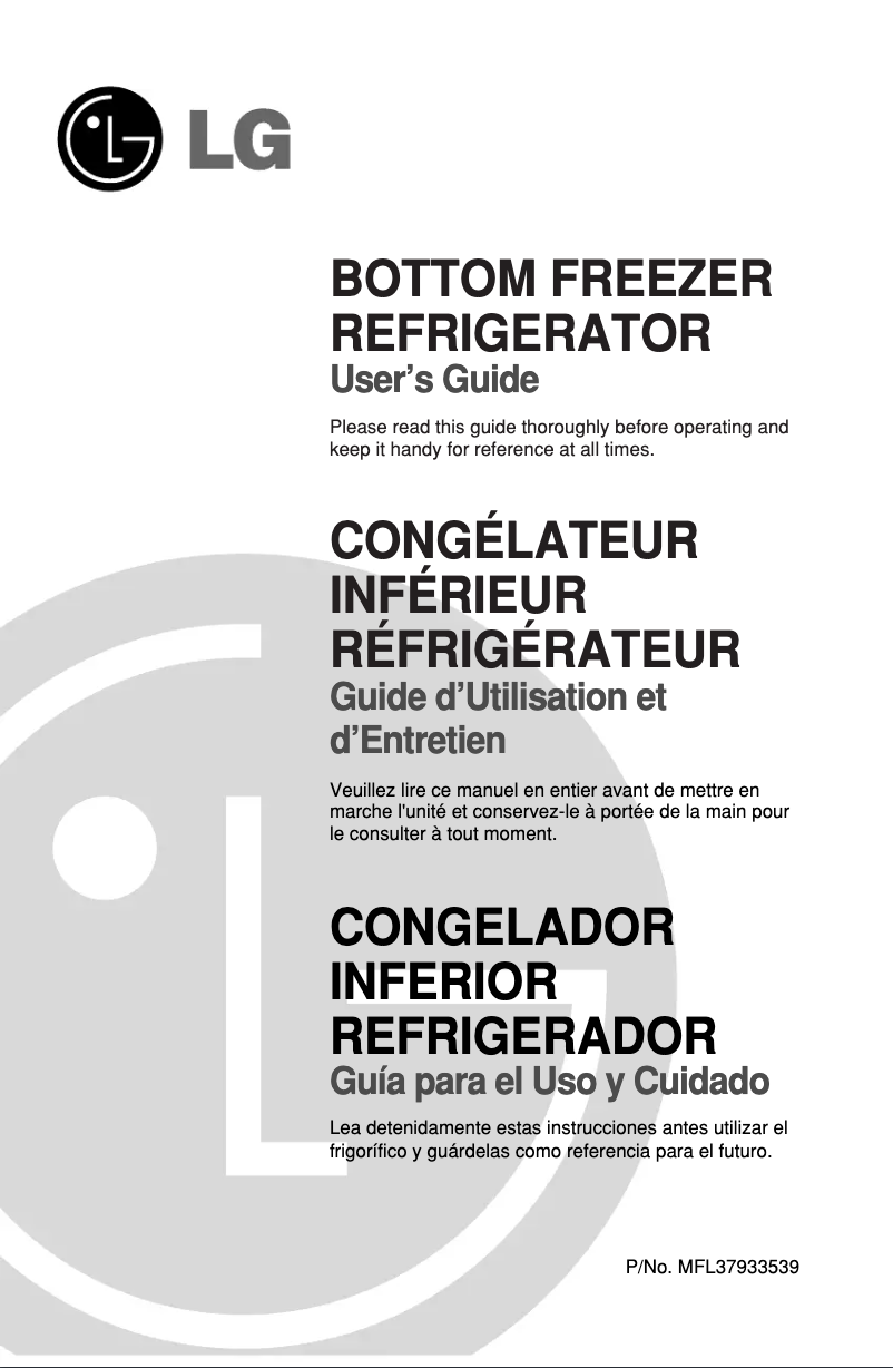 Página 1 del manual Manual de usuario LG GR-L258USGH