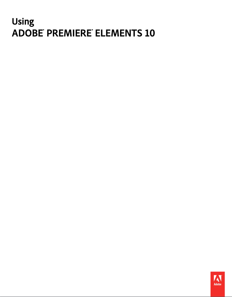 Page n°1 - Manuel utilisateur Adobe Premiere Elements 10
