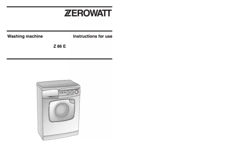 Image de la première page du manuel de l'appareil LB Z 86 E