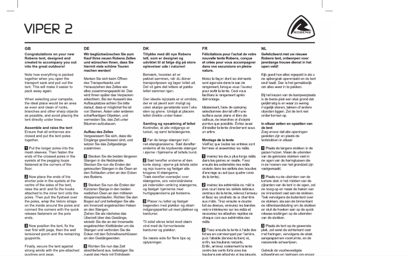 Page n°1 - Manuel utilisateur Robens Viper 2