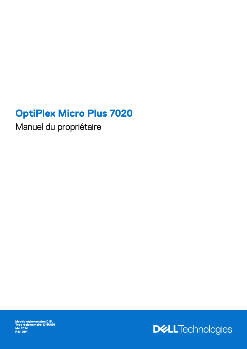 Image de la première page du manuel de l'appareil OptiPlex Micro Plus 7020