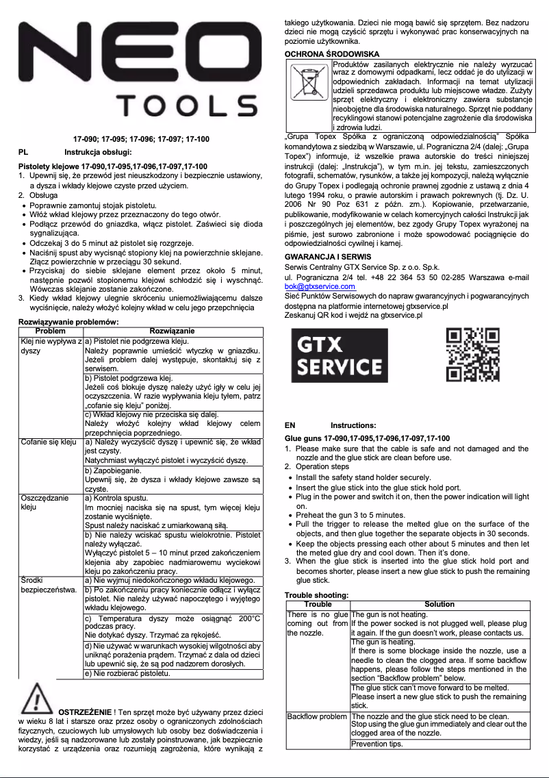 Page n°1 - Manuel utilisateur Neo 17-095