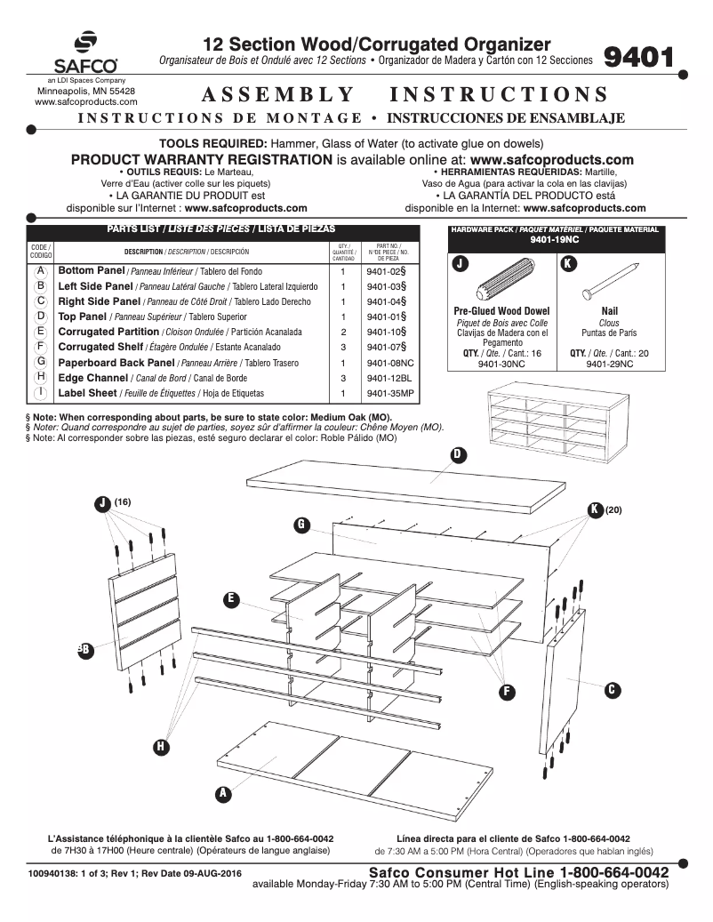 Image de la première page du manuel de l'appareil 9401