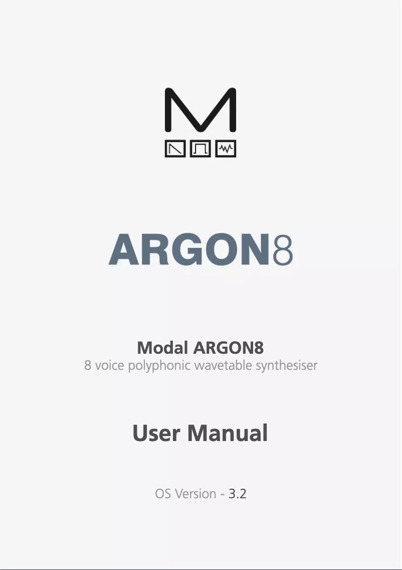 Page n°1 - Manuel utilisateur Modal Electronics Argon 8
