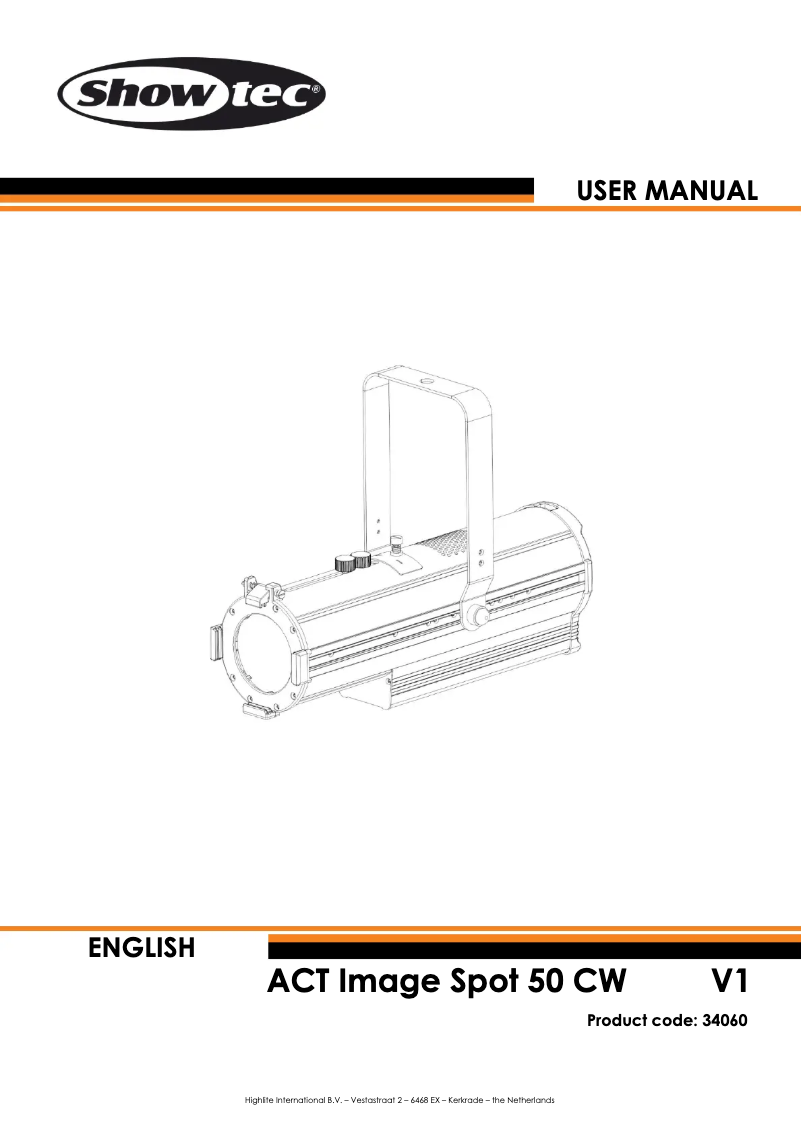 Page 1 de la notice Manuel utilisateur Showtec ACT Image Spot 50 CW