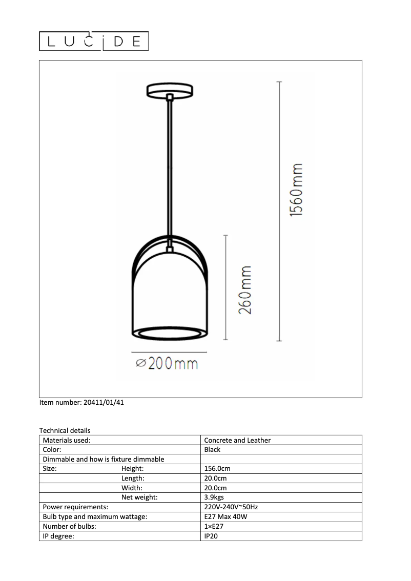 Page n°1 - Manuel utilisateur Lucide Copain 20411/01/41