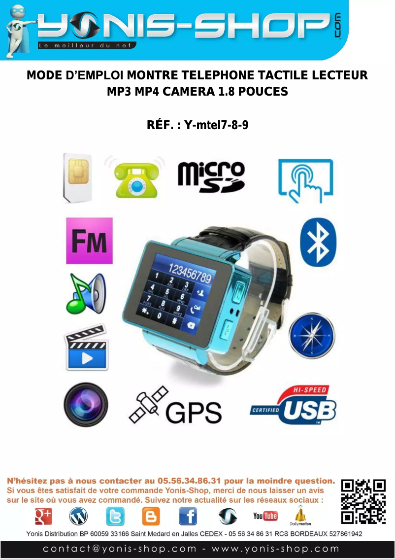 Image de la première page du manuel de l'appareil Y-MTEL9