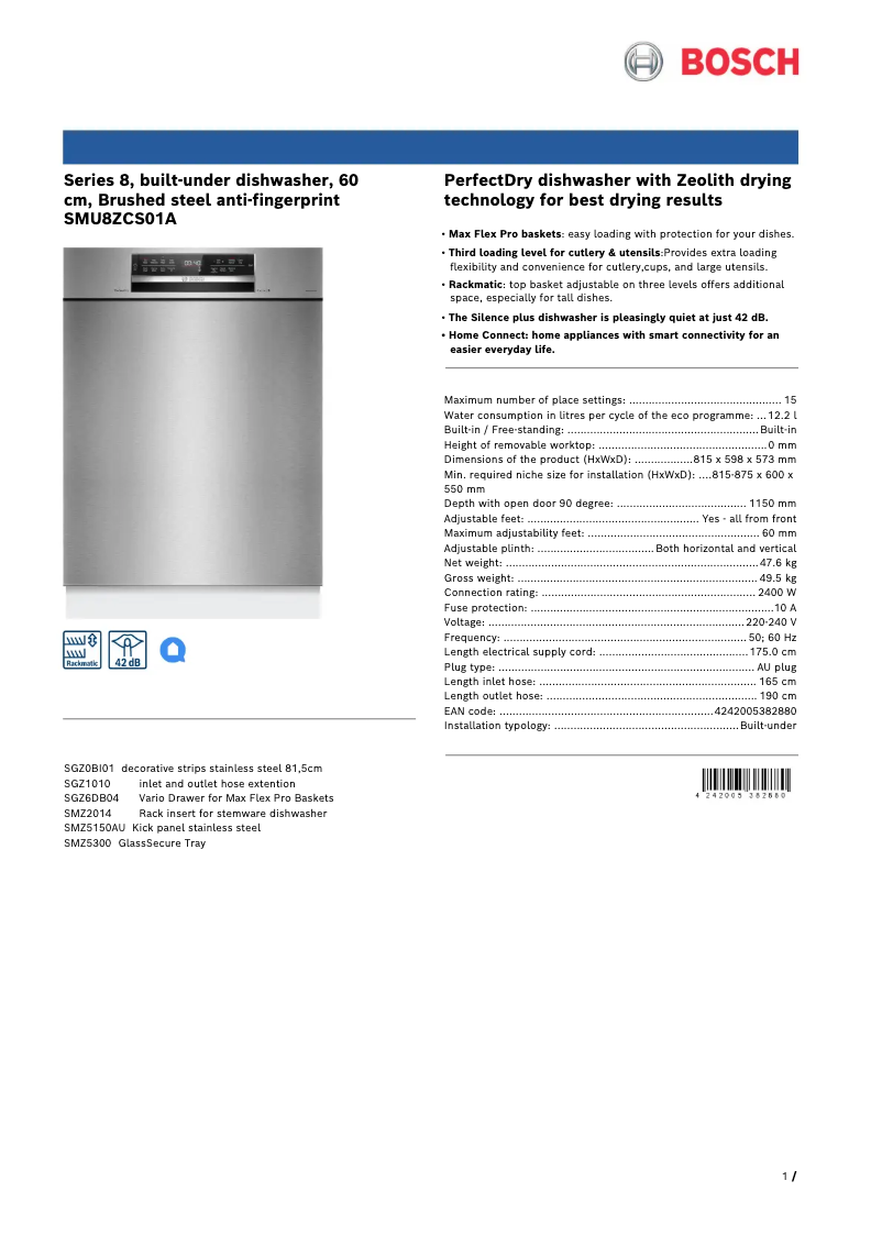 Image de la première page du manuel de l'appareil SMU8ZCS01A