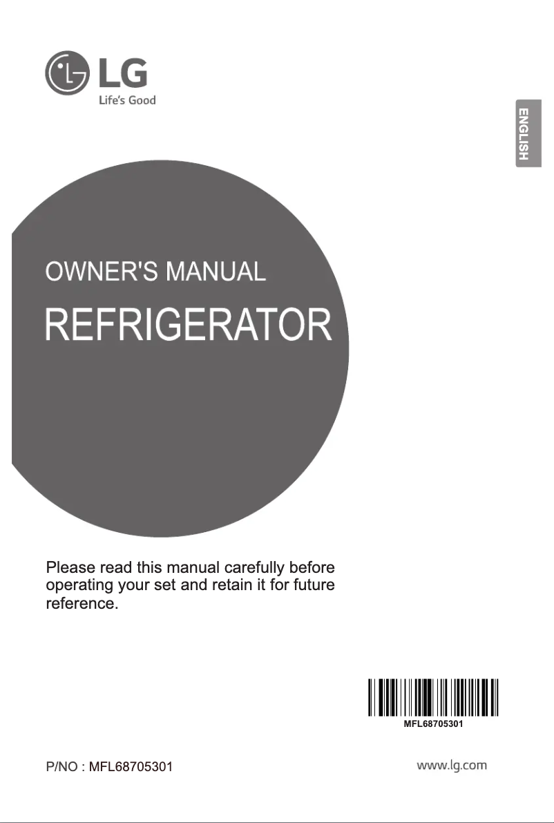Page n°1 - Manuel utilisateur LG GR-B310SLHL