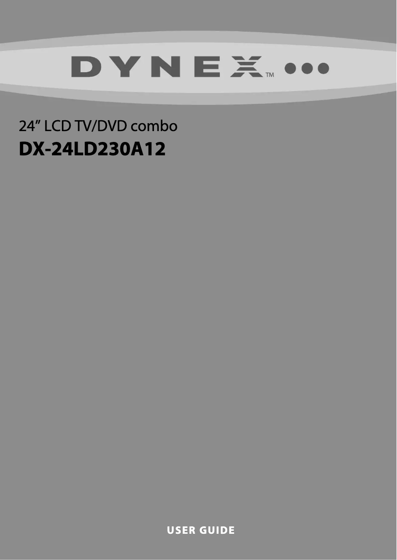 Page n°1 - Manuel utilisateur Dynex DX-24L230A12