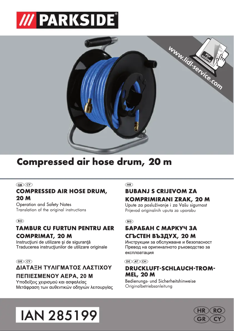 Page 1 de la notice Manuel utilisateur Parkside IAN 285199