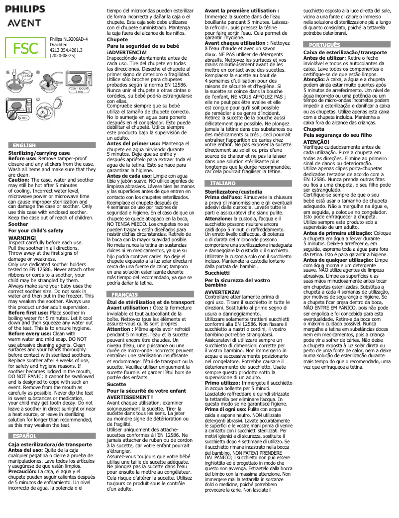 Imagen de la primera página del manual del dispositivo Avent SCF458