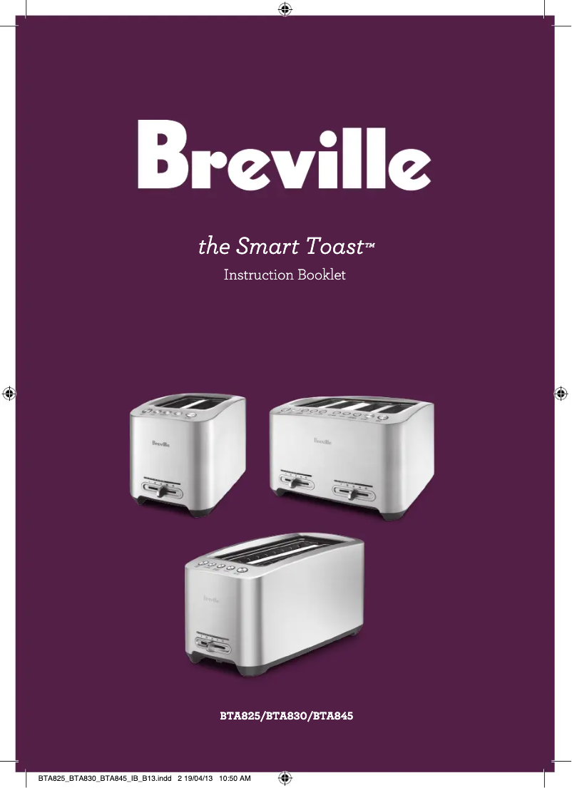 Page 1 de la notice Manuel utilisateur Breville the Smart Toast BTA825