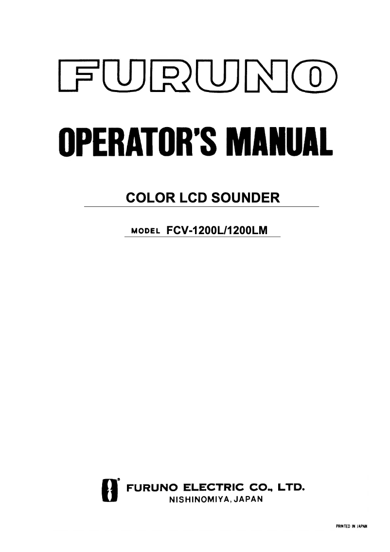 Page 1 de la notice Manuel utilisateur Furuno FCV-1200LM