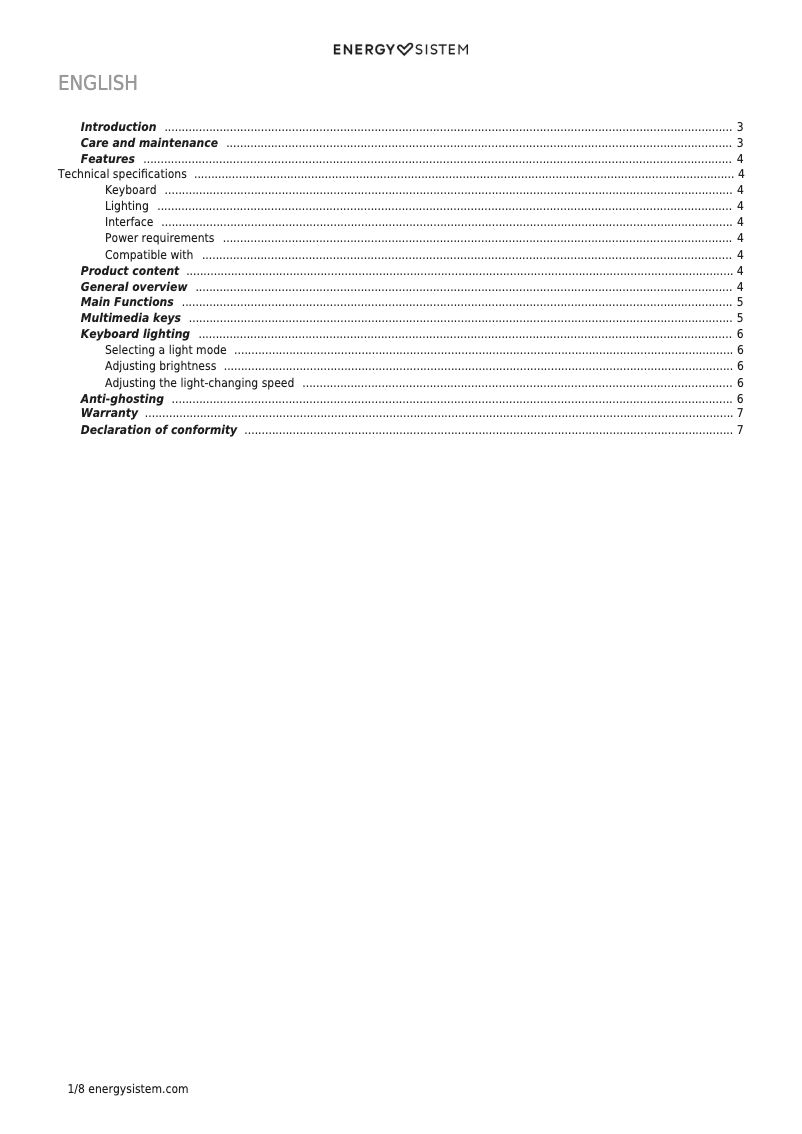 Image de la première page du manuel de l'appareil ESG K7 Silent-Ninja