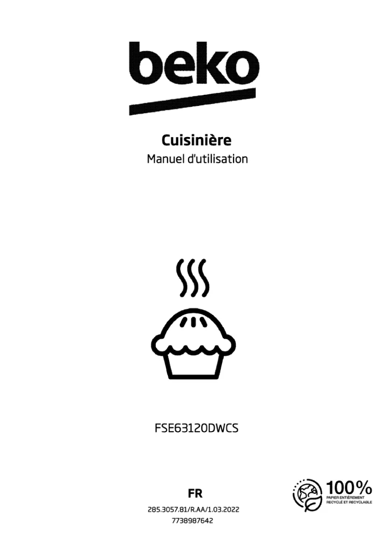Page n°1 - Manuel utilisateur Beko FSE63120DWCS