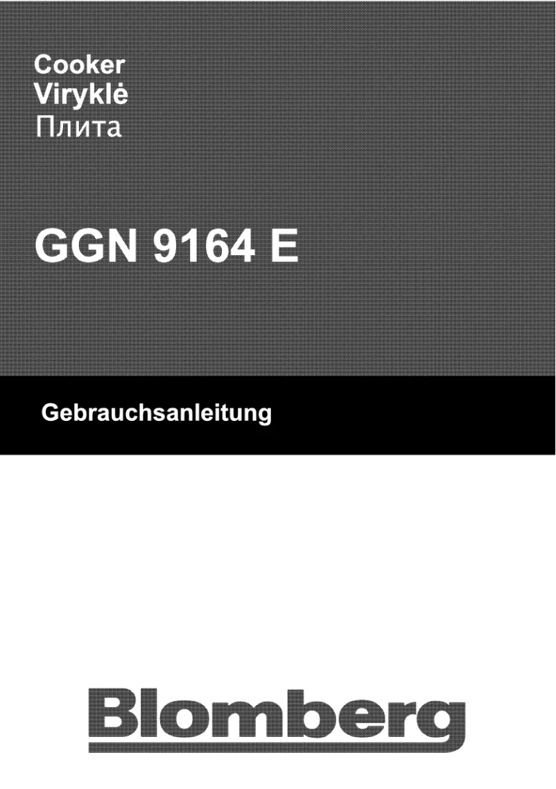 Page n°1 - Manuel utilisateur Blomberg GGN 9164