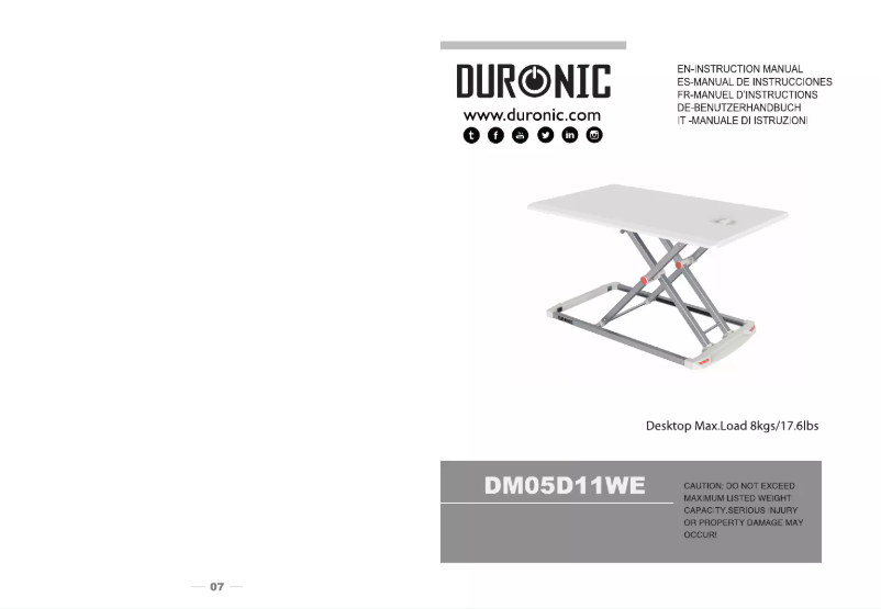 Page n°1 - Manuel utilisateur Duronic DM05D11WE