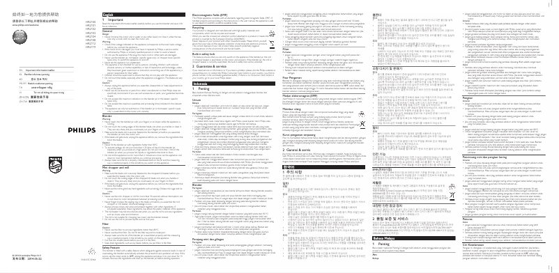 Page 1 de la notice Manuel utilisateur Philips Daily Collection HR2102