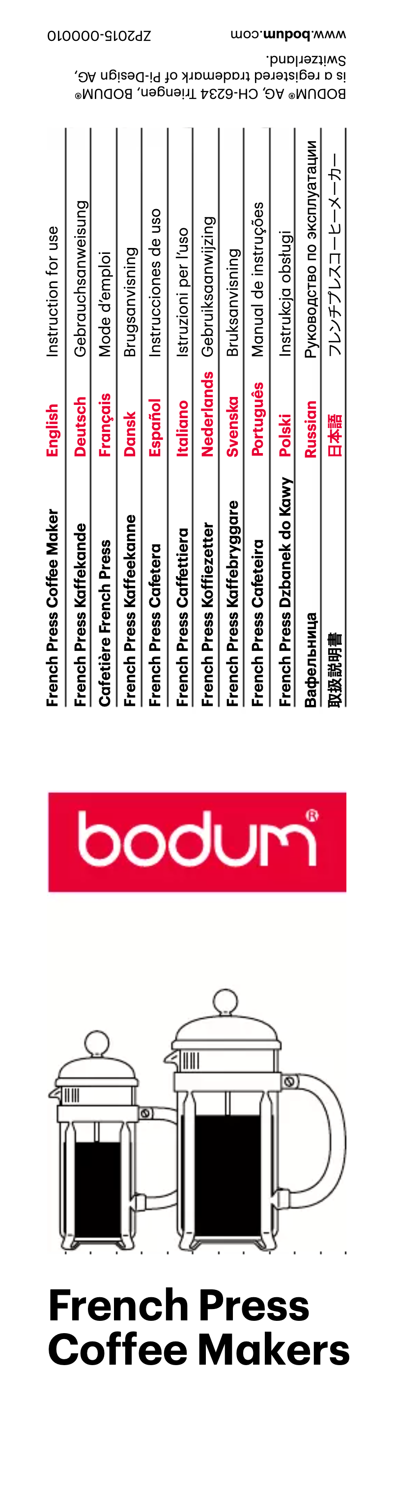 Page n°1 - Manuel utilisateur Bodum French Press Coffee Maker