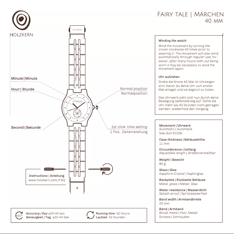 Page n°1 - Manuel utilisateur Holzkern Rapunzel