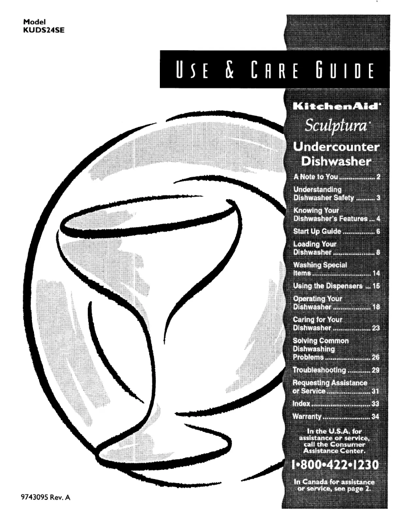 Page 1 de la notice Manuel utilisateur KitchenAid Sculptura KUDS24SEBT0