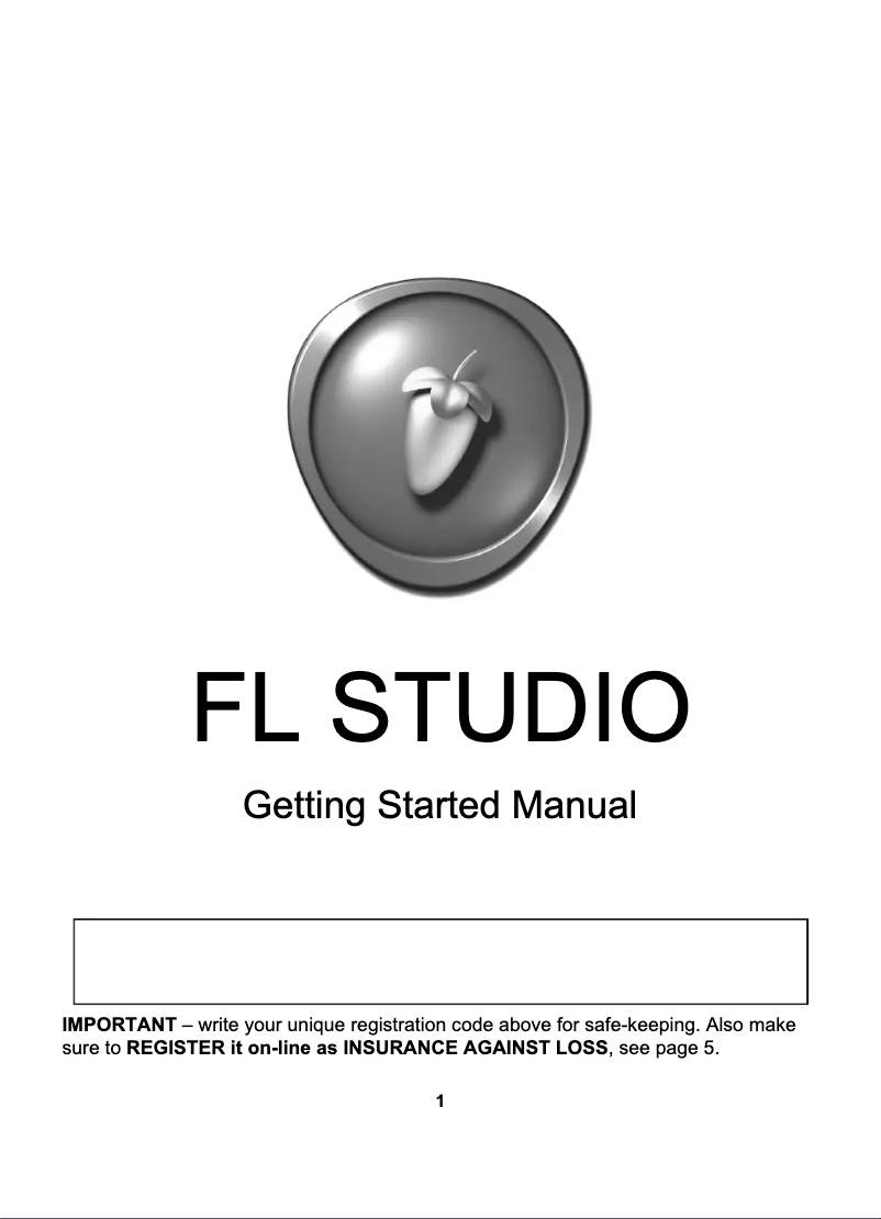 Image de la première page du manuel de l'appareil FL Studio