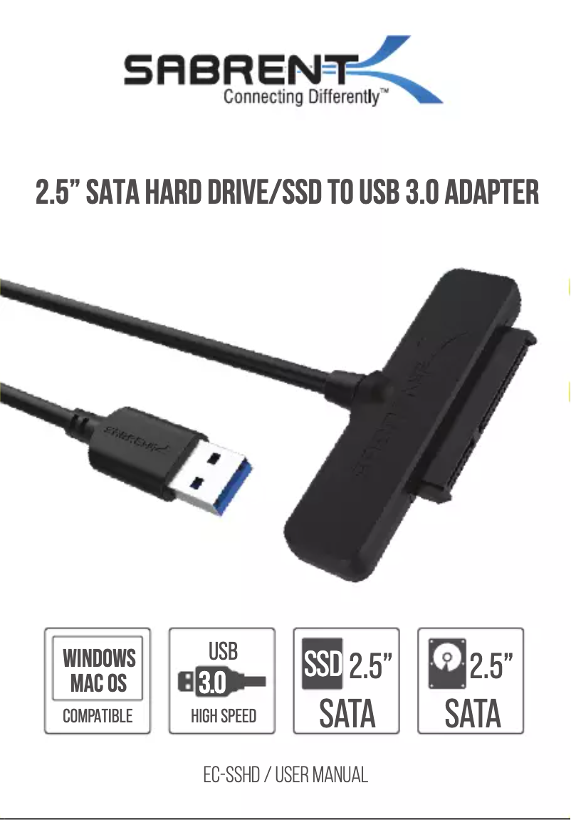 Page 1 de la notice Manuel utilisateur Sabrent EC-SSHD