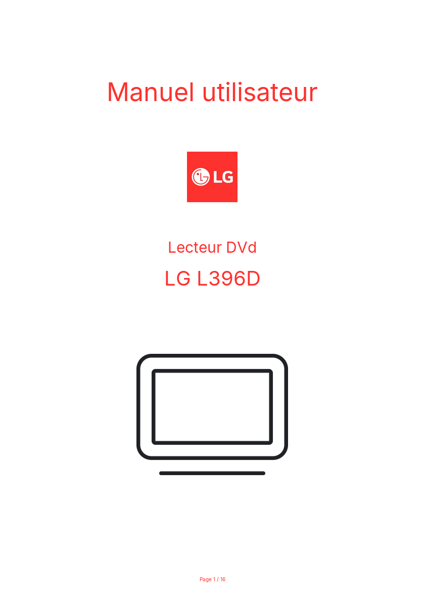 Page n°1 - Manuel utilisateur LG L396D