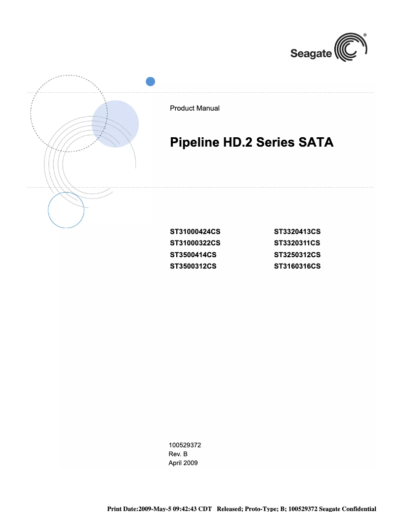 Page 1 de la notice Manuel utilisateur Seagate Pipeline HD 1-TB HDD