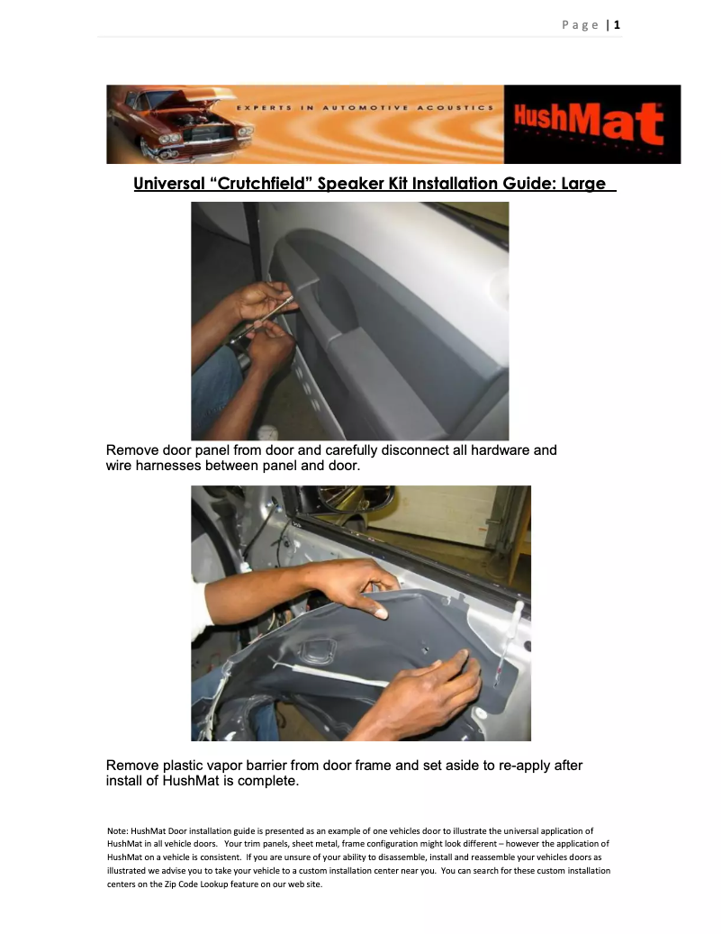 Page n°1 - Manuel utilisateur Hushmat 12850