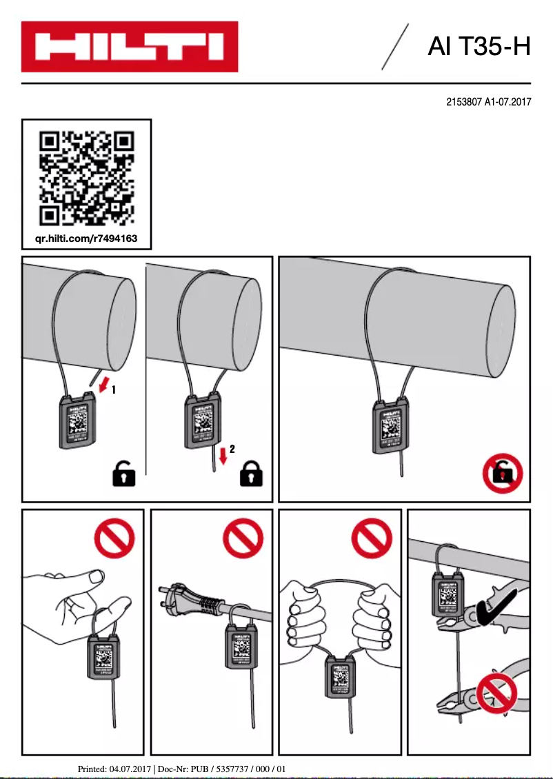 Page 1 de la notice Manuel utilisateur Hilti AI T35-H