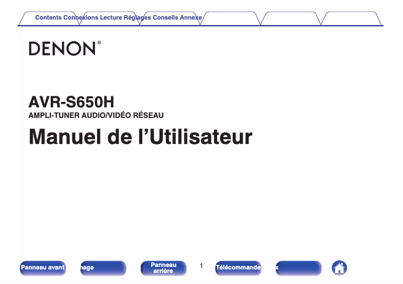 Image de la première page du manuel de l'appareil AVR-S650H