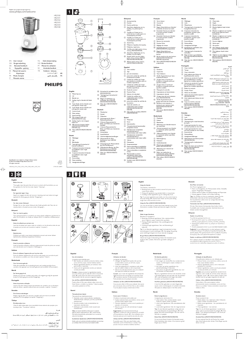 Image de la première page du manuel de l'appareil Daily Collection HR2104