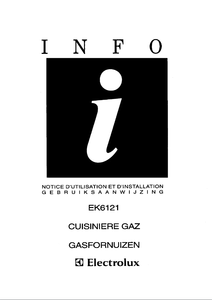 Page 1 de la notice Manuel utilisateur Electrolux EK6121