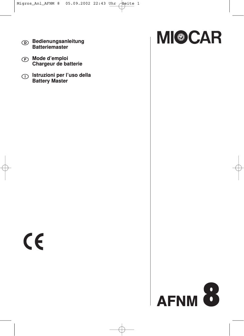 Page n°1 - Manuel utilisateur Einhell AFNM 8