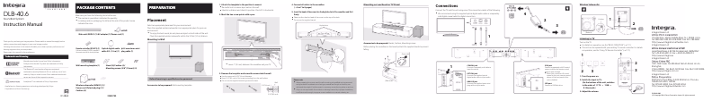 Page n°1 - Manuel utilisateur Integra DLB-40.6
