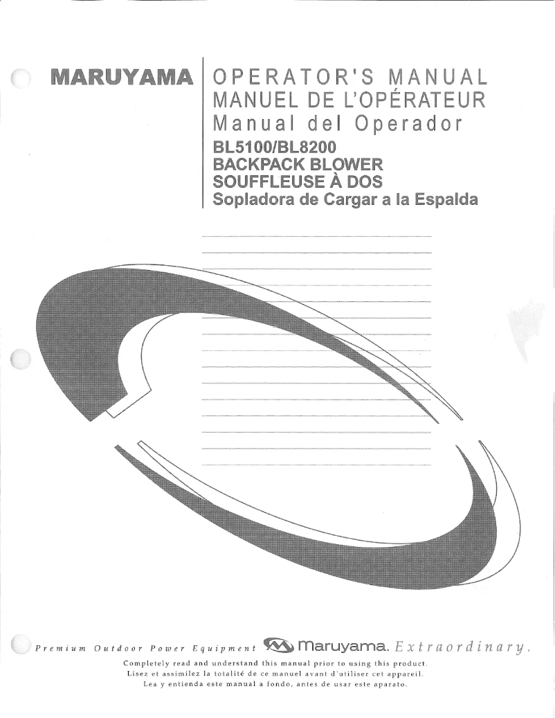 Page 1 de la notice Manuel utilisateur Maruyama BL8200