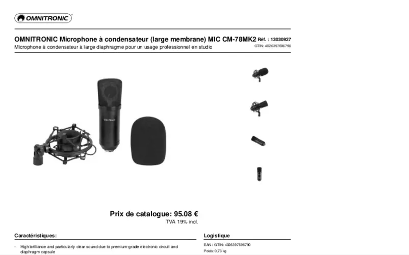 Page n°1 - Manuel utilisateur Omnitronic CM-78MK2