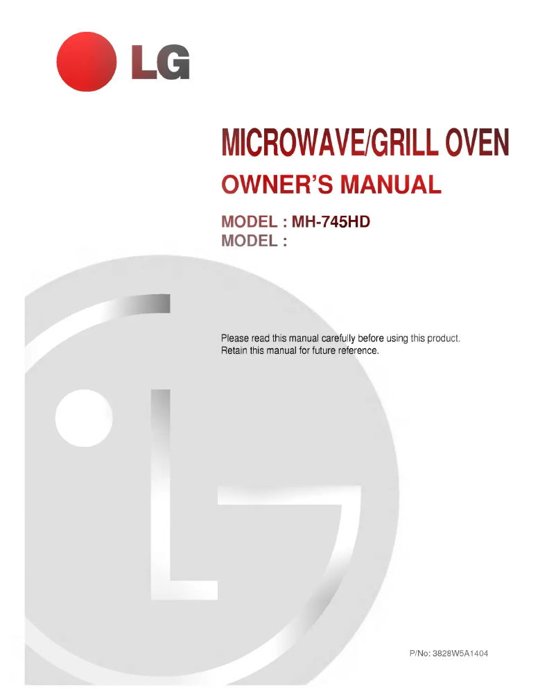 Page 1 de la notice Manuel utilisateur LG MH-745HD