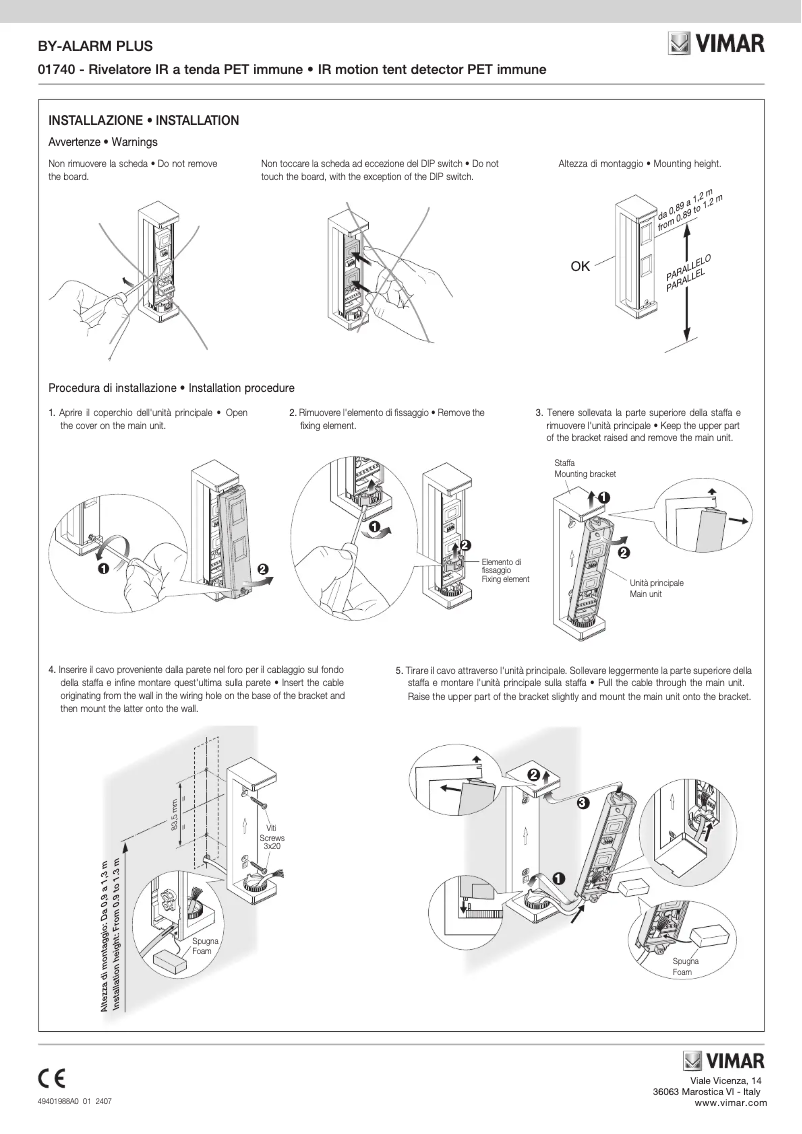 Page n°1 - Instructions / montage Vimar 01740