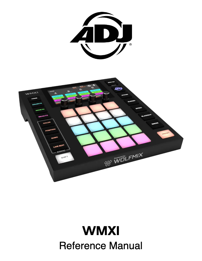 Page n°1 - Manuel utilisateur Adj WMX1