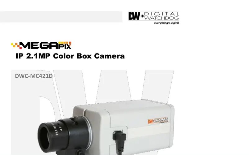 Page n°1 - Manuel utilisateur Digital Watchdog MegaPix DWC-MC421D